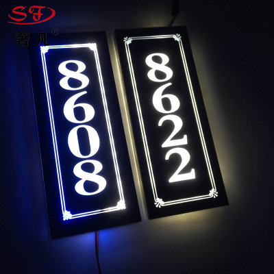 Upscale clubhouse KTV hotel hotel sign acrylic led luminous door plate with lights box number plate special price