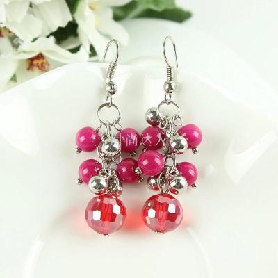 The Original ethnic tasteful su earrings featuring checking multicolor crystal selections