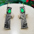 Rongyu hot sale jasper green synthetic gemstone earrings creative flowers retro bronze earrings