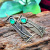 Rongyu hot sale jasper green synthetic gemstone earrings creative flowers retro bronze earrings