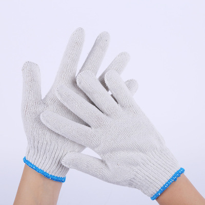 Cotton Thread Labor Protection Gloves Work White Gloves Cotton Yarn Wear-Resistant Wholesale Cotton Gloves Protective Slip Labor Protection Gloves