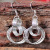 Rongyu fashion plating 925 silver ear ornaments wholesale creative earrings multi - ring  circle exaggerated earrings