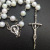 Colorful White Pearlescent Rosary Necklace Catholic Christ Cross Prayer Beads Rosary Necklace