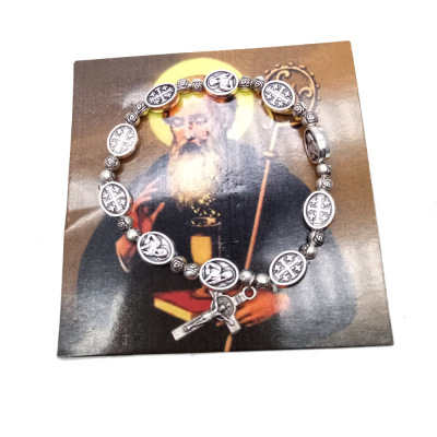 Who religious articles Madonna rose beads rosary cross bracelet elastic hand ornaments without CARDS