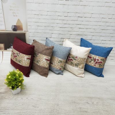 New modern European pattern embroidery linen cover office furniture sofa cushion cover wholesale