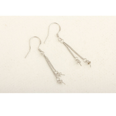 Huasheng & pengfeng genuine S925 pure silver plated platinum double line chloropyle ear hook wholesale manufacturers direct sales