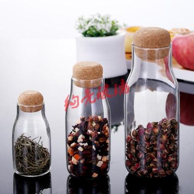 High borosilicate oil bottle soft stopper glass bottle Pyrex jar kitchen supplies