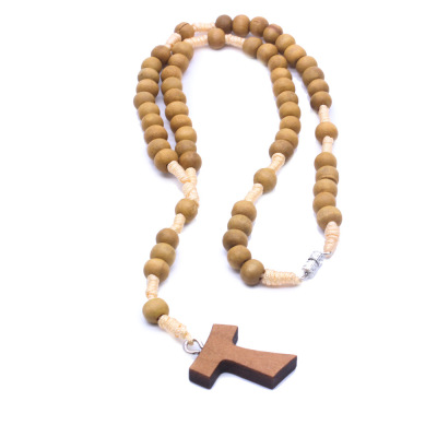 Catholic prayer woven hand woven cross necklace Christian church supplies wholesale (short)