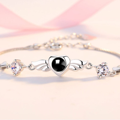 I love you projection bracelet girl S925 silver custom gift for girlfriend