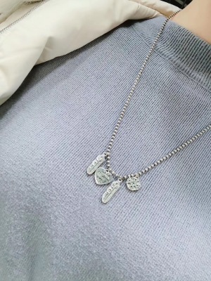 S925 pure silver new personality retro do old chain chain necklace necklace in Japan and South Korea long lovers necklace female