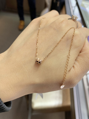 925 pure silver necklace female fashion rose gold niche design simple web celebrity small waist pendant clavicle chain