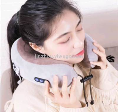 U-shapedmassage pillow shoulder neckcervica vertebra massager travel electric massage pillow portable car neck protector