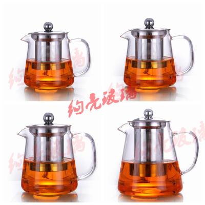 High borosilicate glass tea pot  304 stainless steel glassware 