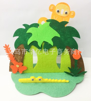 Children's silk material package DIY non-woven picture frame forest monkey castle balloon frame