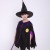 Children's Halloween Costume Black Witch Cape Suit Little Witch Cloak Performing Costumes Witch Hat Performance