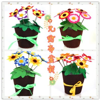 Children's handmade potted non-woven fabric flowerpot without cutting Children's package