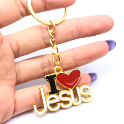 Christ Jesus love key pendant ring religious ornament Christian gifts