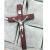 Spot Wine Red Handmade Wooden Cross Christ Bitter Statue Icon Religious Prayer Hand-Held Cross Pendant