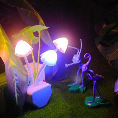 Lotus leaf light-controlled dreamy mushroom led seven-color automatic color changing night light