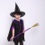 Children's Halloween Costume Black Witch Cape Suit Little Witch Cloak Performing Costumes Witch Hat Performance