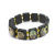 Religious jewelry gold rod square black wooden pieces holy icon beaded bracelet