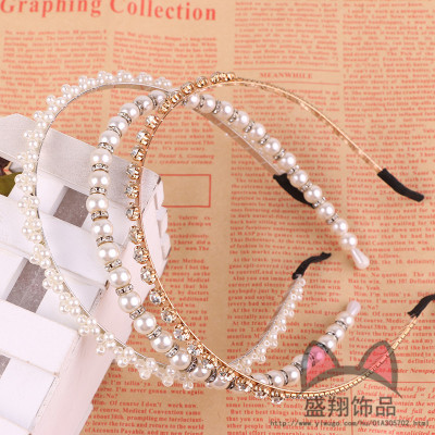 Fashionable pearl headband cute super cute Korea sweet and fresh pressure hair card with simple face headband