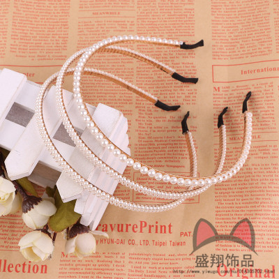 Restore ancient ways, 100 take pearl hair hoop girl adult simple pressure hair card headband Korean hair ornaments