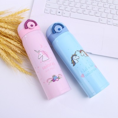 Unicorn vacuum thermos GMBH Cup schoolgirl cartoon express water Cup stainless steel portable bounce car sports Cup