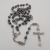Nonmagnetic black gallstone beads necklace retro cross Catholic supplies religion wholesale Rosary beads