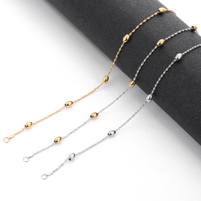 Manufacturers direct creative gold and silver two-color oval bead interval necklace 2019 new simple lady necklace foreign trade