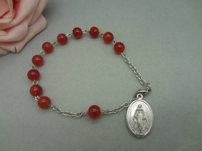[factory direct] red bead cross bracelet religious Christian jewelry cross rosary bracelet