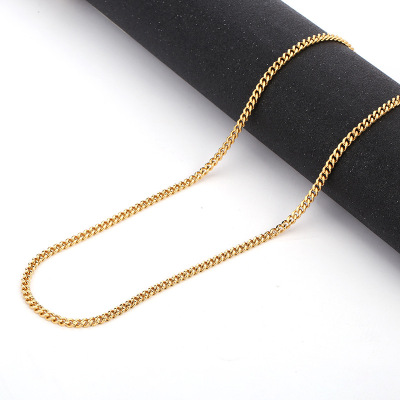 Original European and American Hiphop Hip-Hop Night Club Performance Hipster Hiphop Single Necklace Gold Collar Wholesale