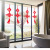 Factory Wall Stickers Wholesale New Year's Day Red Chinese Knot Glass Doors and Windows Removable PVC Wall Stickers