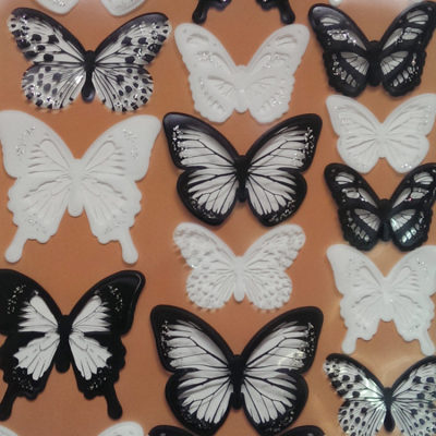 Hot Hot style stereo wall sticker simulation color set silver butterfly sticker sticker living room decoration 18