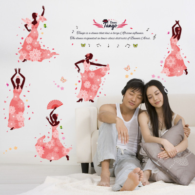 Factory Direct Sales New Simple Modern Tango Girl Decorative Wall Sticker Dance Room Entrance Living Room and Bedside