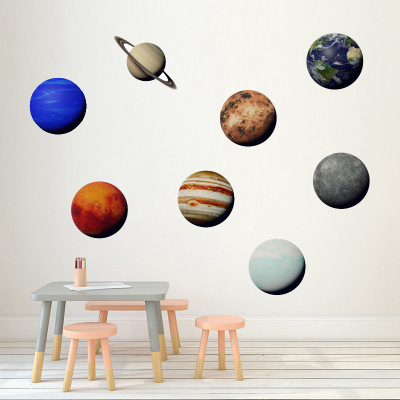 Cartoon universe planet wall sticker kindergarten early education class background wall sticker children room layout wall sticker