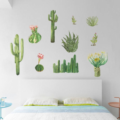 New style PVC wall stick small fresh cactus bedroom cabinet windowsill sitting room porch wall stick