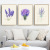 Nordic small fresh lavender combination triple decorative painting core dining room bedroom English painting core spray painting