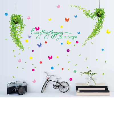 Wall Stickers Factory Fresh Flowers Butterfly Bedroom Living Room Sofa TV Background Wall Decorative Painting