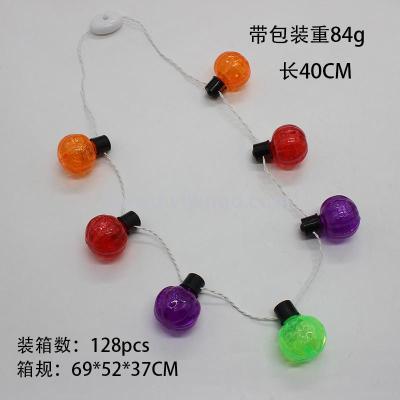 ZD Halloween Christmas Party Supplies Factory Direct Sales Foreign Trade Popular Style Light Bulb Necklace