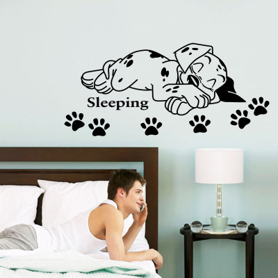 New Generation Cute Cartoon Wall Stickers Puppy Sleeping Bedroom Children's Room Kindergarten Animal Pattern Stickers