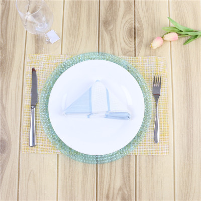 Embossed Round Plastic Charger Plate for Wedding Party 13inch