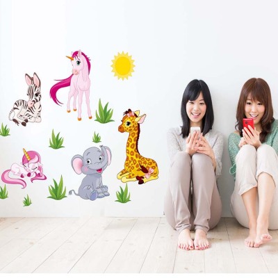 [Factory Direct Sales] Foreign Trade New Wall Stickers Three Generations Removable Children's Room Cartoon Animal Wall Stickers