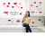 Wall Stickers New Girl Heart Pink Lips Heart-Shaped Stickers Princess Room Bedroom Wall Decoration Stickers