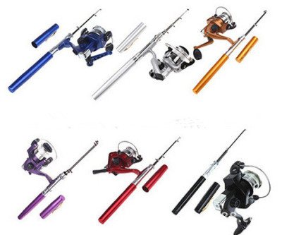 1M pen fishing rod set pocket mini spinning wheel fishing rod telescopic super short fishing rod penfish rod