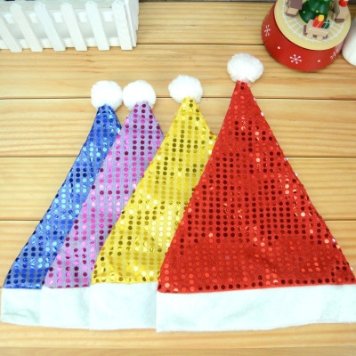 Christmas Decoration Colorful Sequins Christmas Hat Christmas Decoration Cap Adult Christmas Hat Unisex