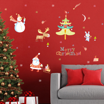 Merry Christmas wall stickers wholesale Windows Windows bedroom living room can remove PVC wall stickers, stickers