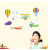 Three Generations Removable Wall Stickers Living Room Bedroom Children's Room Hot Air Balloon Aircraft Stickers Air Story
