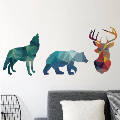 Foreign trade new combination wall stickers cartoon color animal stickers children 's room decorative stickers paper wholesale
