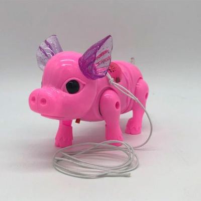 Novel toy, a cloud toy, shining toy, electric transparent pig with leash, 216 pieces